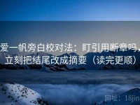 爱一帆旁白校对法：盯引用断章吗，立刻把结尾改成摘要（读完更顺）