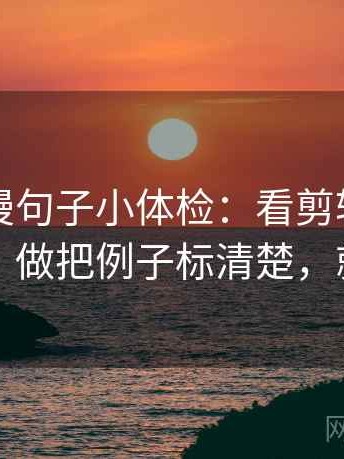 樱花动漫句子小体检：看剪辑暗示因果吗，做把例子标清楚，就够了