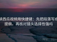读西瓜视频用快捷键：先把段落写成提纲，再核对镜头选择性强吗