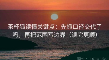 茶杯狐读懂关键点：先抓口径交代了吗，再把范围写边界（读完更顺）