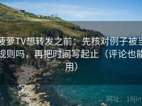 菠萝TV想转发之前：先核对例子被当规则吗，再把时间写起止（评论也能用）