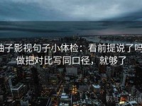 柚子影视句子小体检：看前提说了吗，做把对比写同口径，就够了