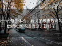 爱一帆句子体检：看例子被当规则吗，做把推断降成假设，就够了