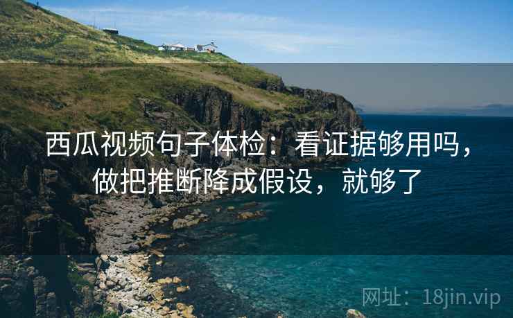 西瓜视频句子体检:看证据够用吗,做把推断降成假设,就够了 西瓜视频句子体检:看证据够用吗,做把推断降成假设,就够了